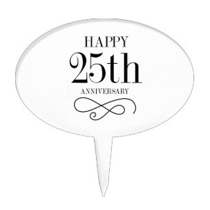 Happy 25th Oval Cakepick