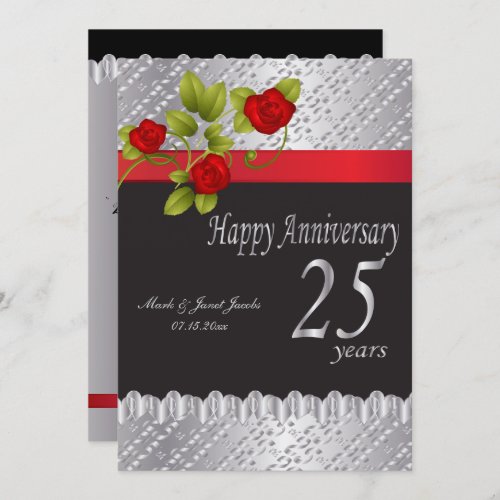 Happy 25th Silver Anniversary Invitation