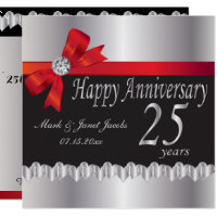 Happy 25th Silver Wedding Anniversary Invitation