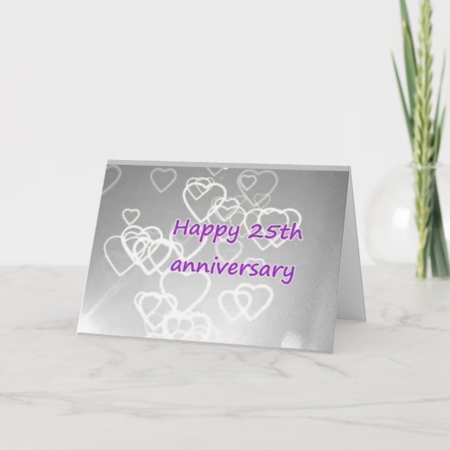 "HAPPY ***25TH*** WEDDING ANNIVERSARY" CARD (Front)