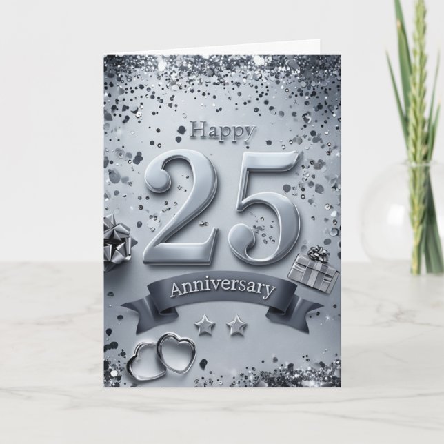 Happy 25th Wedding Anniversary Card (Front)