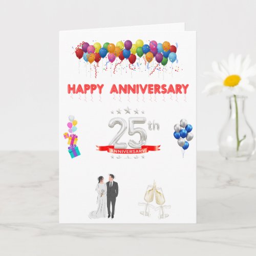 happy 25th wedding anniversary card