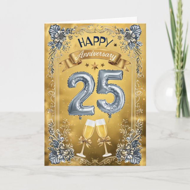 Happy 25th Wedding Anniversary Card (Front)