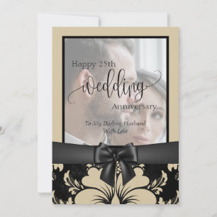 Happy 25th wedding anniversary traditional photo i invitation