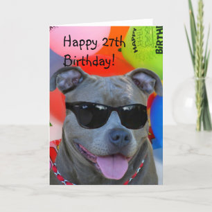Happy 27th Birthday Pitbull greeting card