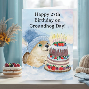  Happy 27th Groundhog Day Birthday  Card