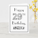 [ Thumbnail: Happy 29th Birthday, Art Deco Style W/ Custom Name Card ]