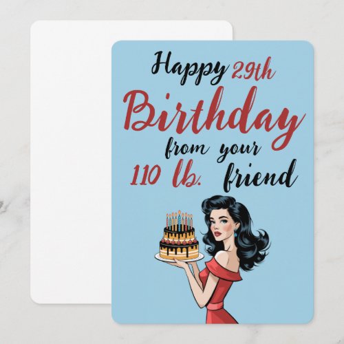 Happy 29th Birthday from Your 110 lb Friend Funny 