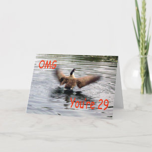 Happy 29th Birthday Goose flapping Card