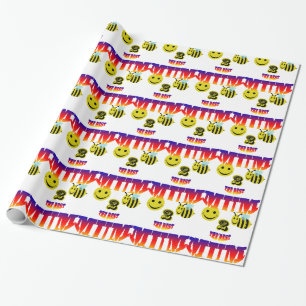 happy,2 bee the best mum wrapping paper