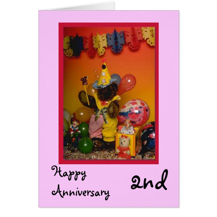 Happy 2nd Anniversary, Customizable Greeting Card