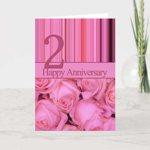 Happy 2nd Anniversary roses Card