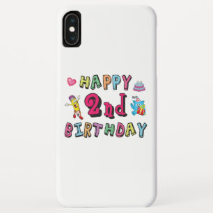 Happy 2nd Birthday. 2 year b-day. iPhone XS Max Case