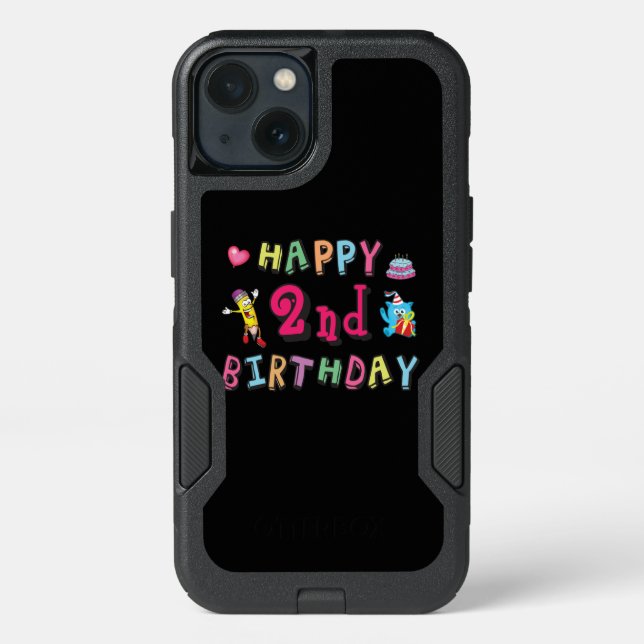 Happy 2nd Birthday. 2 year b-day. Otterbox iPhone Case (Back)