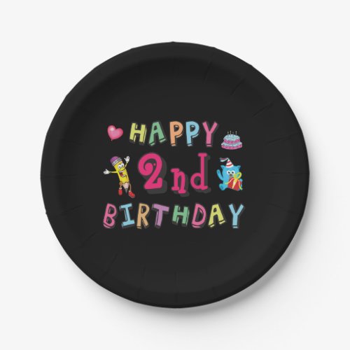 Happy 2nd Birthday 2 year b_day Paper Plates