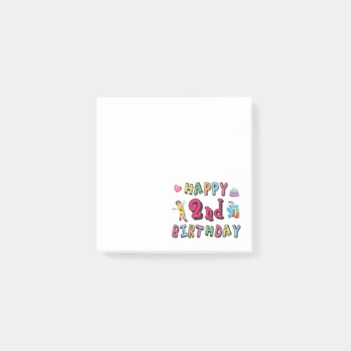 Happy 2nd Birthday 2 year b_day Post_it Notes