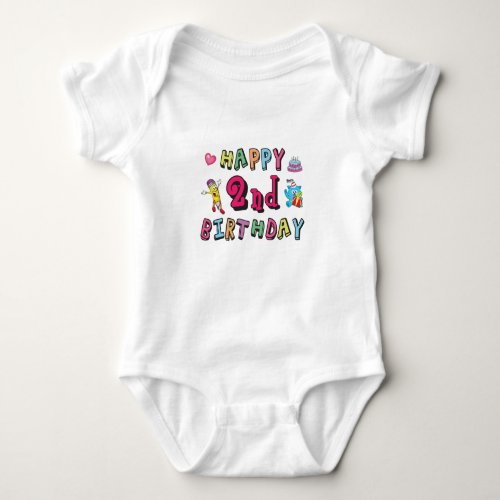 Happy 2nd Birthday 2 year b_day surprise Baby Bodysuit