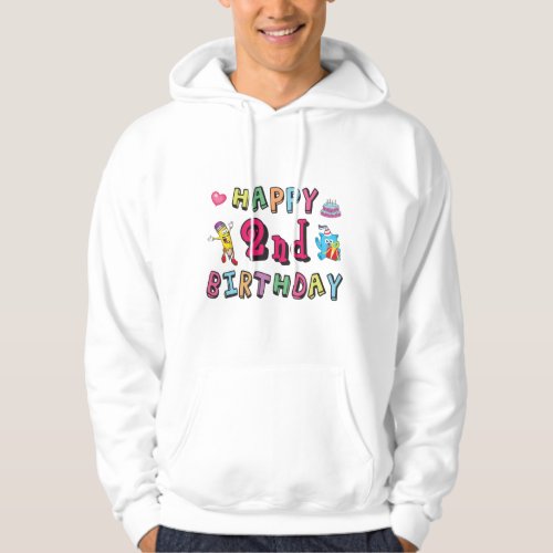 Happy 2nd Birthday 2 year b_day surprise Hoodie