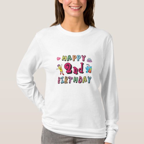 Happy 2nd Birthday 2 year b_day surprise T_Shirt