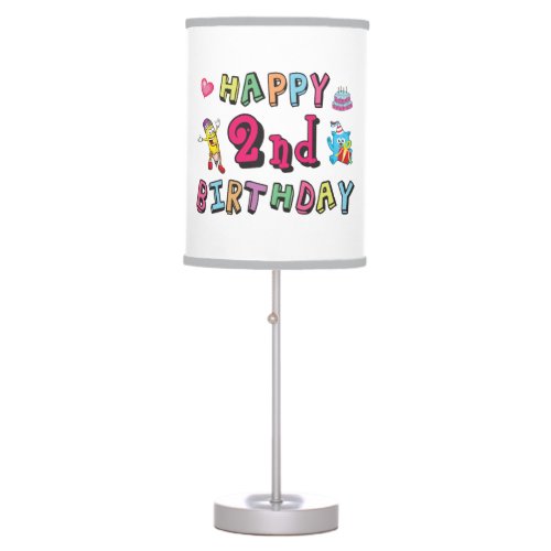 Happy 2nd Birthday 2 year b_day Table Lamp