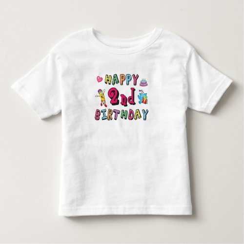Happy 2nd Birthday 2 year b_day Toddler T_shirt