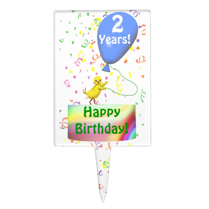 Happy 2nd Birthday Chicken Rectangular Cake Toppers