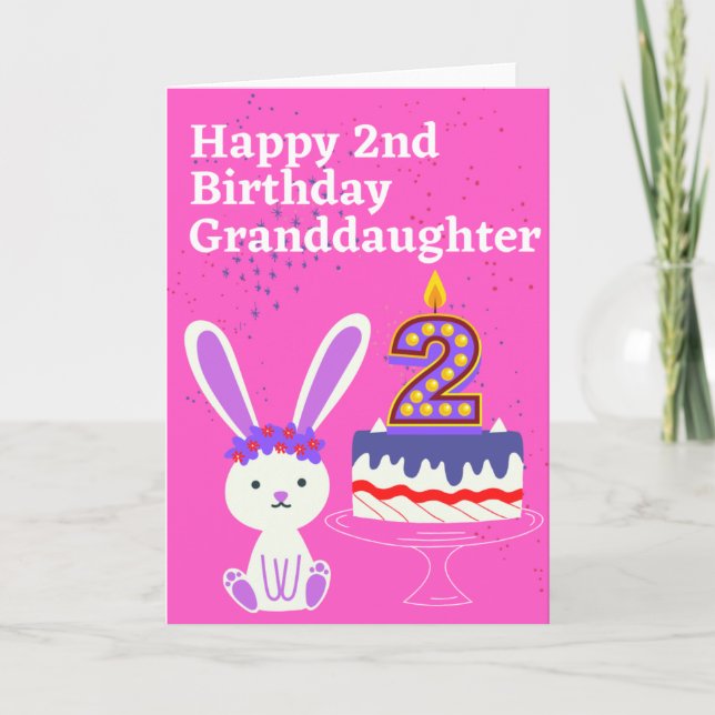 Happy 2nd Birthday Granddaughter Card (Front)