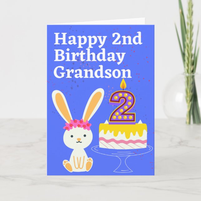 Happy 2nd Birthday Grandson Card (Front)