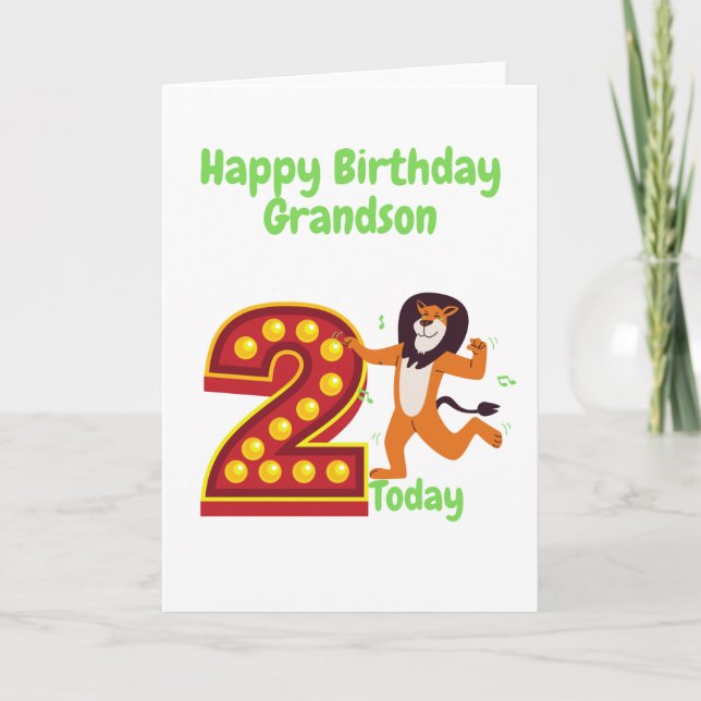 Happy 2nd Birthday Grandson Card (Front)