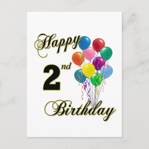 Happy 2nd Birthday Greeting Cards and Post Cards