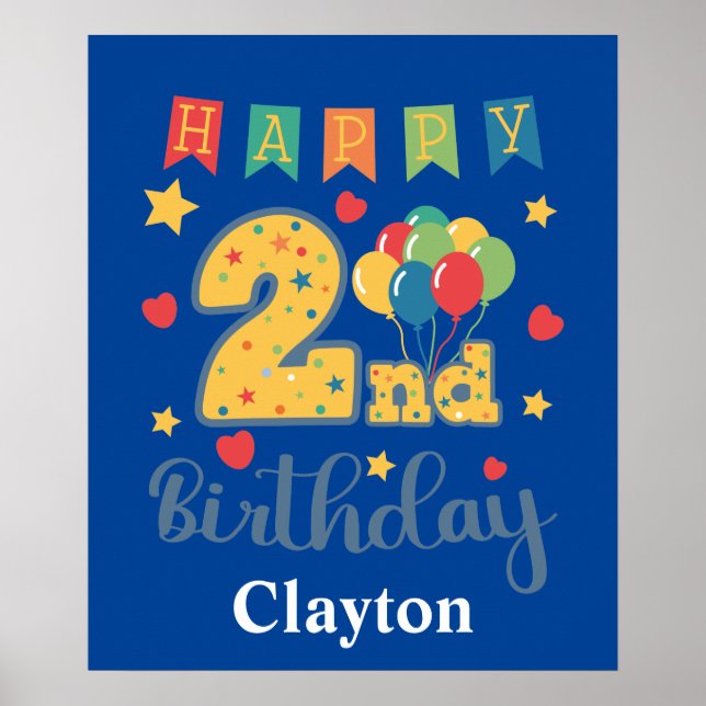 Happy 2nd Birthday Poster (Front)