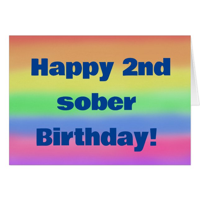 Happy 2nd sober birthday cards (Front Horizontal)