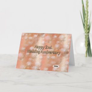 Happy 2nd. Wedding Anniversary Cotton Card