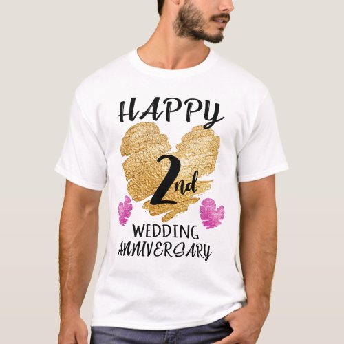 Happy 2nd Wedding Anniversary Gift T_Shirt
