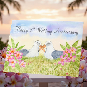 Happy 2nd Wedding Anniversary Laysan Albatross Card