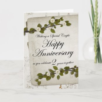 Happy 2nd Year Anniversary Floral Card by MarceeJean at Zazzle