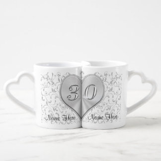 Happy 30 Year Wedding Anniversary Gift Custom 30th Coffee Mug Set