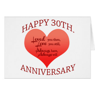Happy 30th Anniversary Card