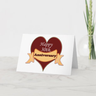 Happy 30th. Anniversary Card
