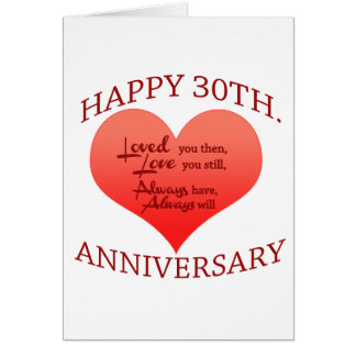 Happy 30th Anniversary Card
