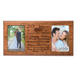 Happy 30th Anniversary Cherry Double Photo Frame<br><div class="desc">This stunning personalized double photo frame is the perfect keepsake to commemorate a couple's 30th wedding anniversary. Laser engraved with the happy couple's names and the date they got married, along with a list of how many descendants they have so far, this beautiful frame is suitable to hang on a...</div>