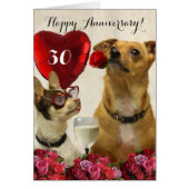 Happy 30th Anniversary chihuahua dogs card (Front)