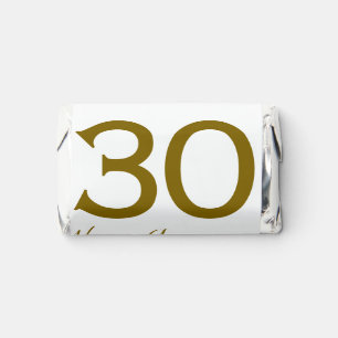 Happy 30th anniversary name date golden bold lette hershey's miniatures