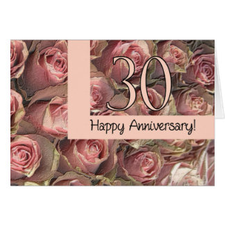 Happy 30th Anniversary roses Card