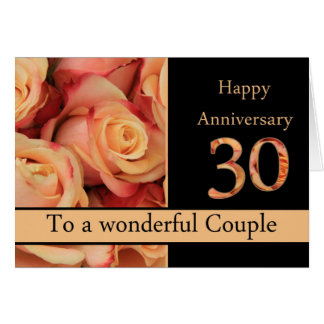 Happy 30th Anniversary roses Card