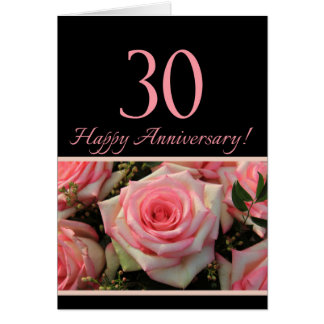 Happy 30th Anniversary roses Card