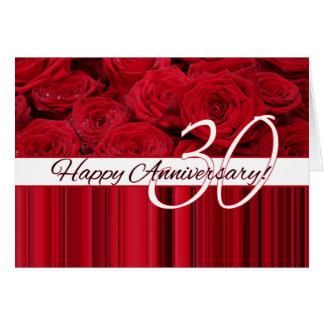 Happy 30th Anniversary roses Card