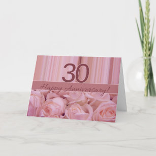Happy 30th Anniversary roses  Card