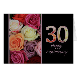 Happy 30th Anniversary roses Card