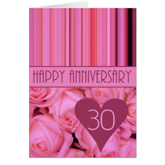 Happy 30th Anniversary roses Card